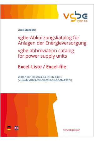 vgbe-Abkürzungskatalog für Anlagen der Energieversorgung / vgbe abbreviation-catalog for power supply units (Excel-Liste)